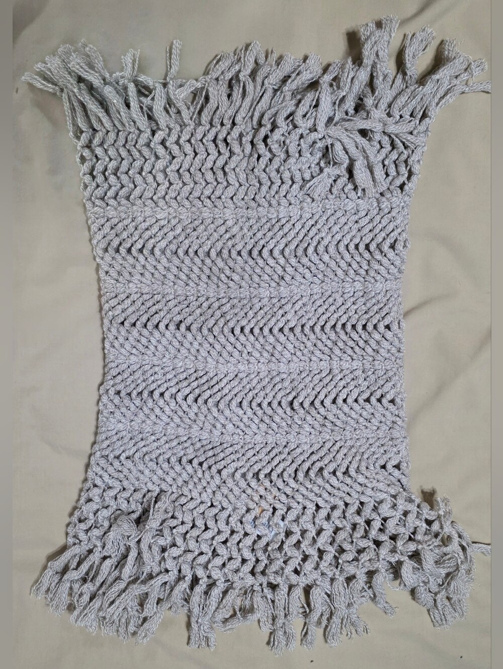 American Eagle Outfitters Knit Cowl Infinity Fringe Scarf Gray/Tan OS